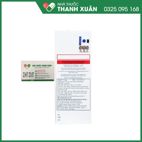 Plavix-75mg - GIúp giảm nguy cơ hình thành huyết khối